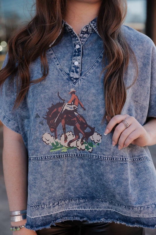 Bucking Denim Top
