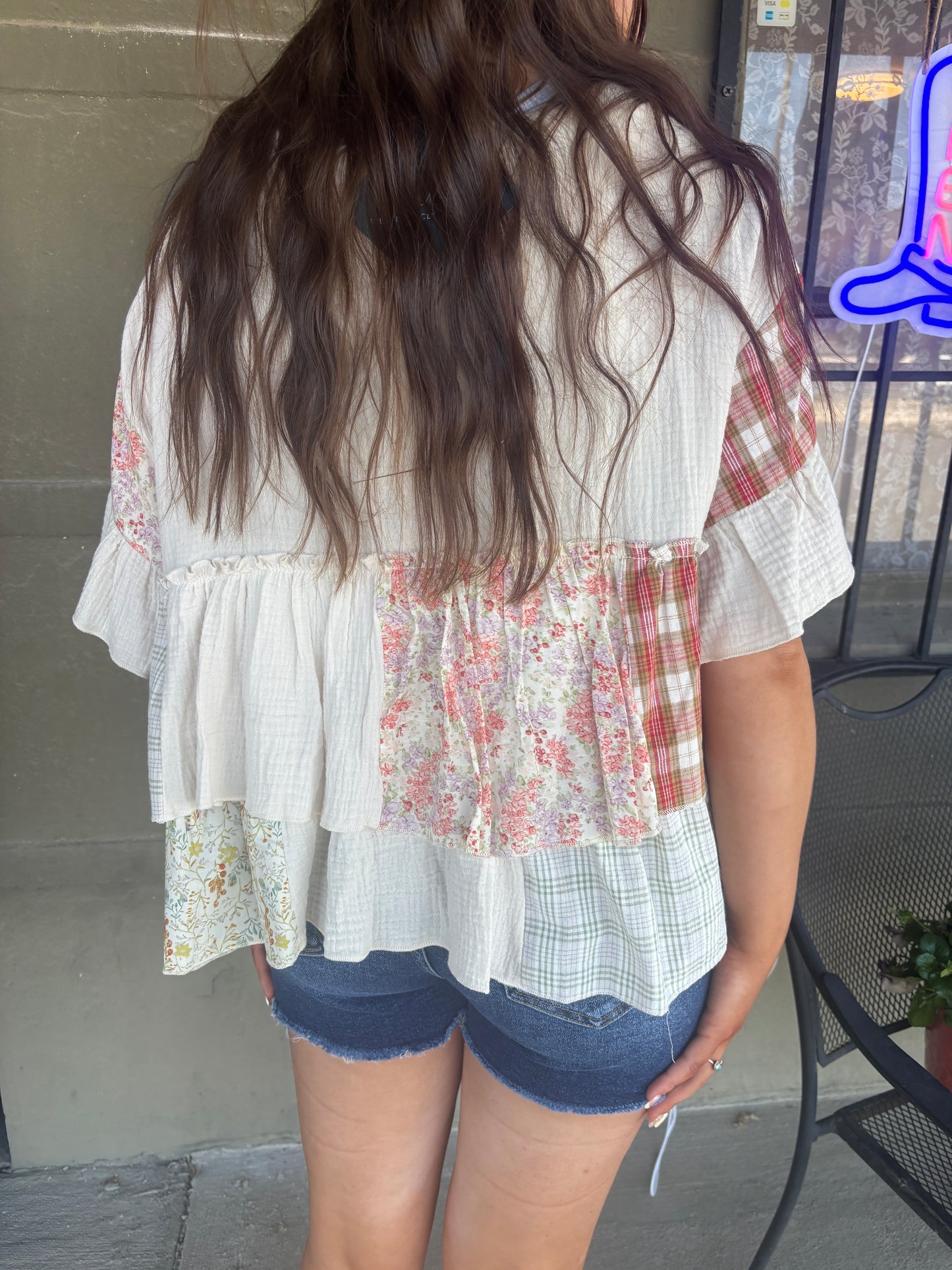 Patches and Ruffles Top