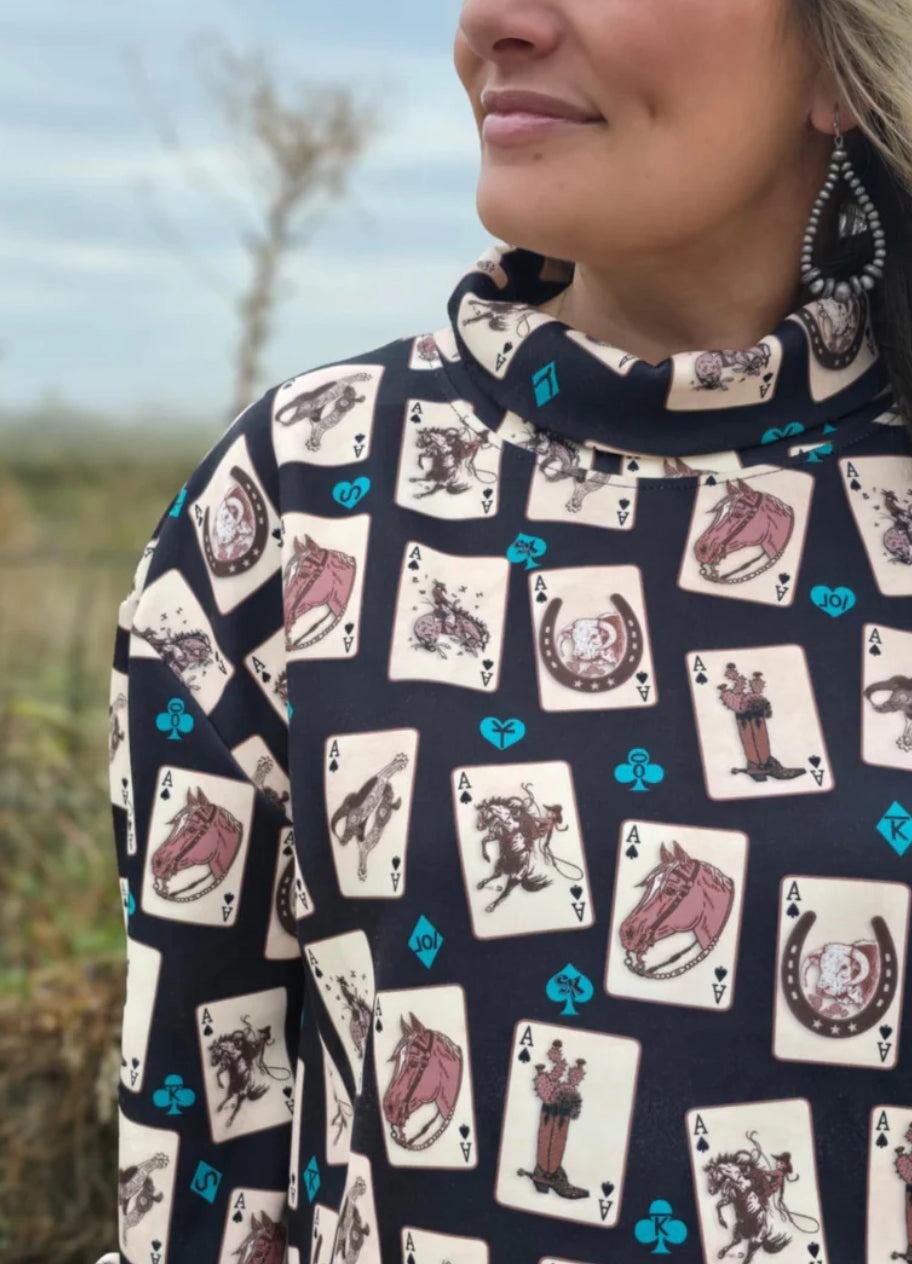 Luck of the Brand Mock Neck Top