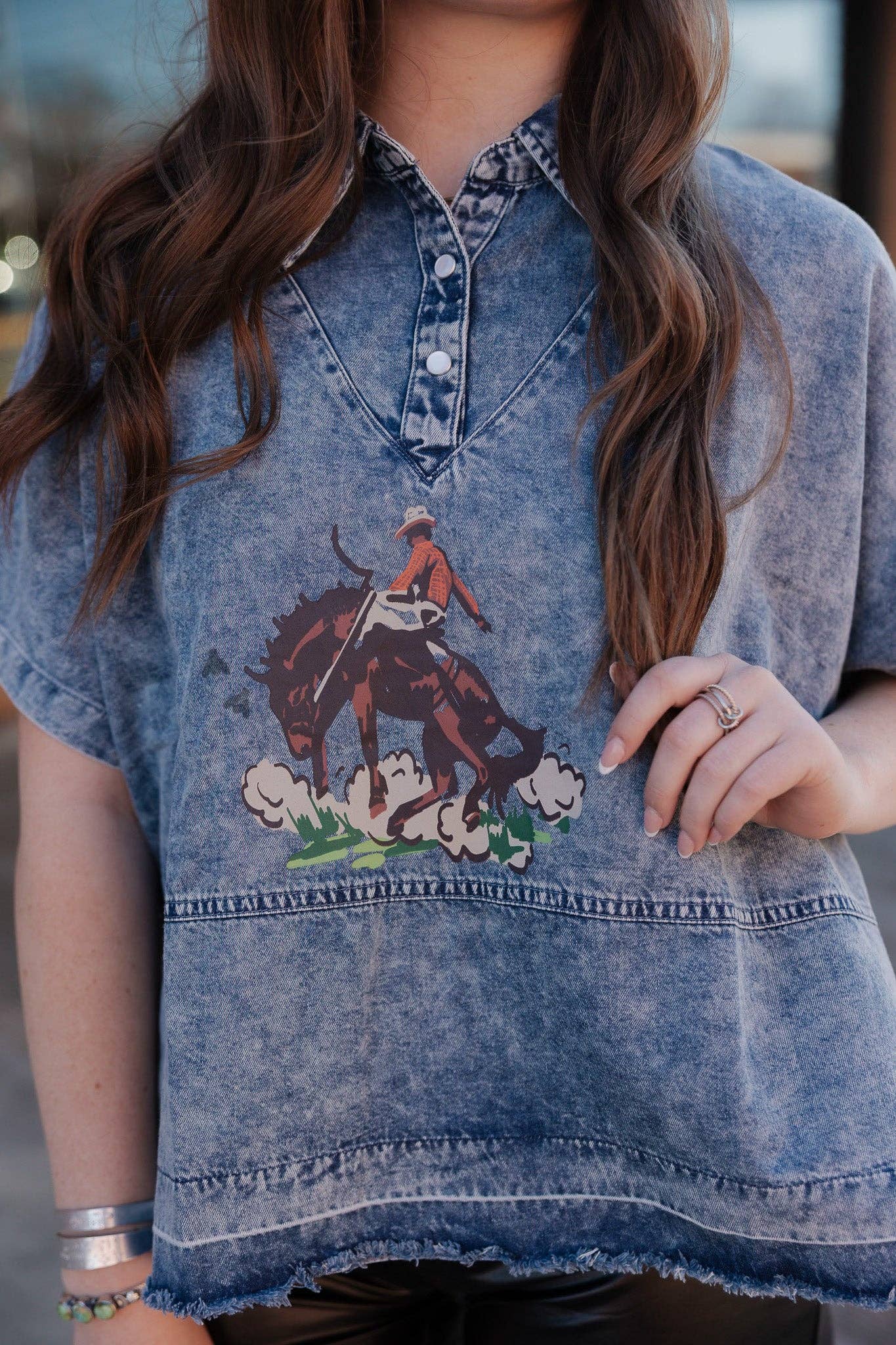 Bucking Denim Top