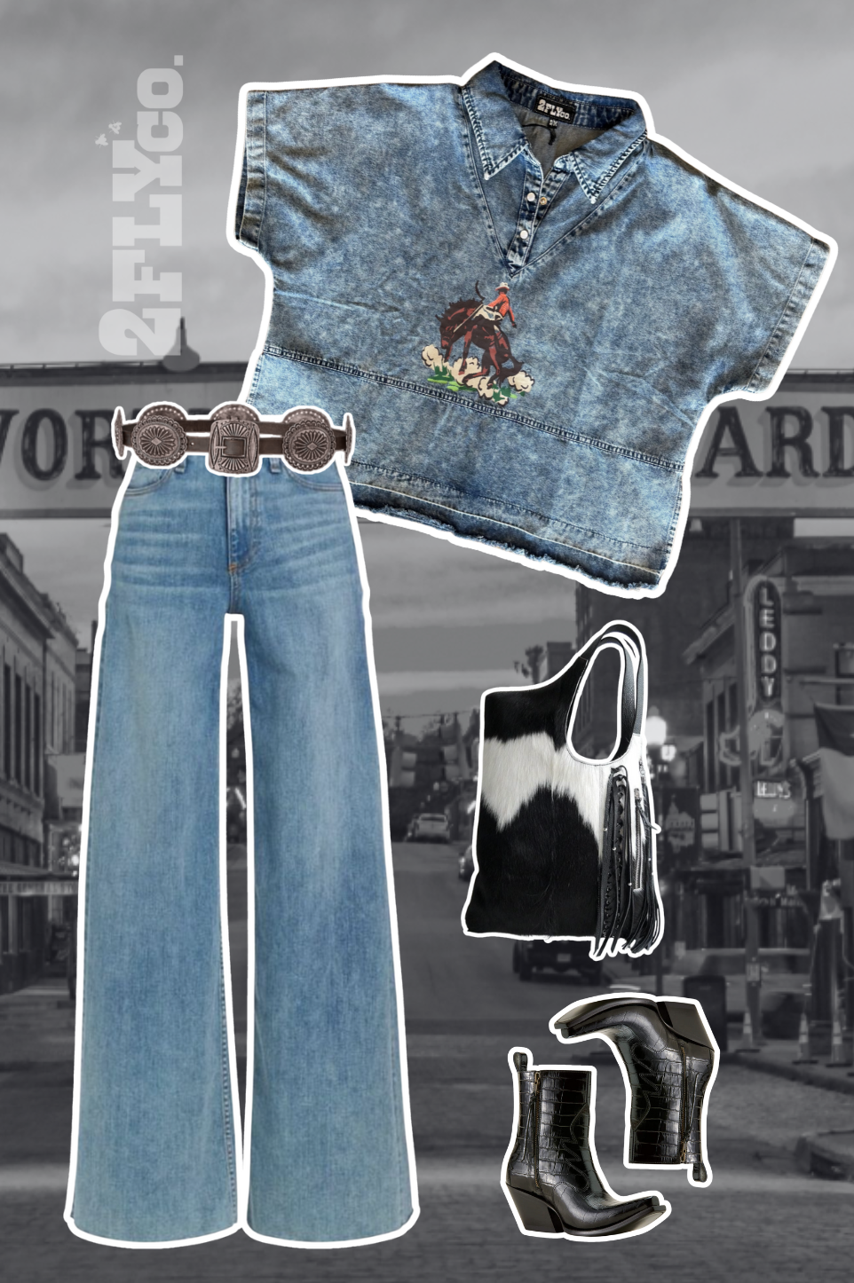 Bucking Denim Top