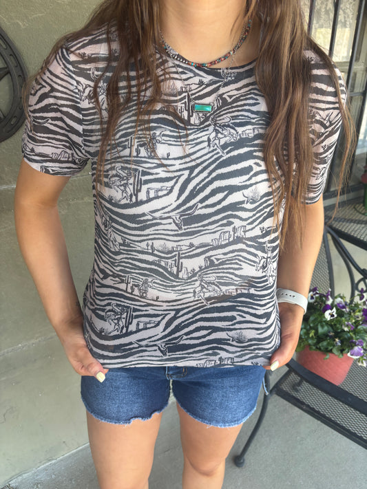 Mesh Zebra Wild Ranch Top