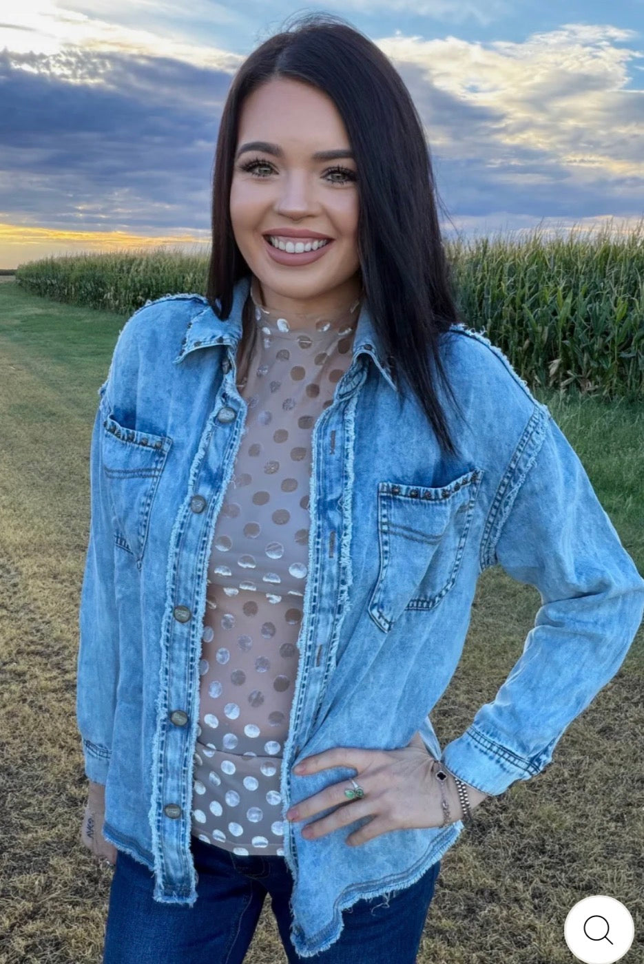 Studded Denim Shacket