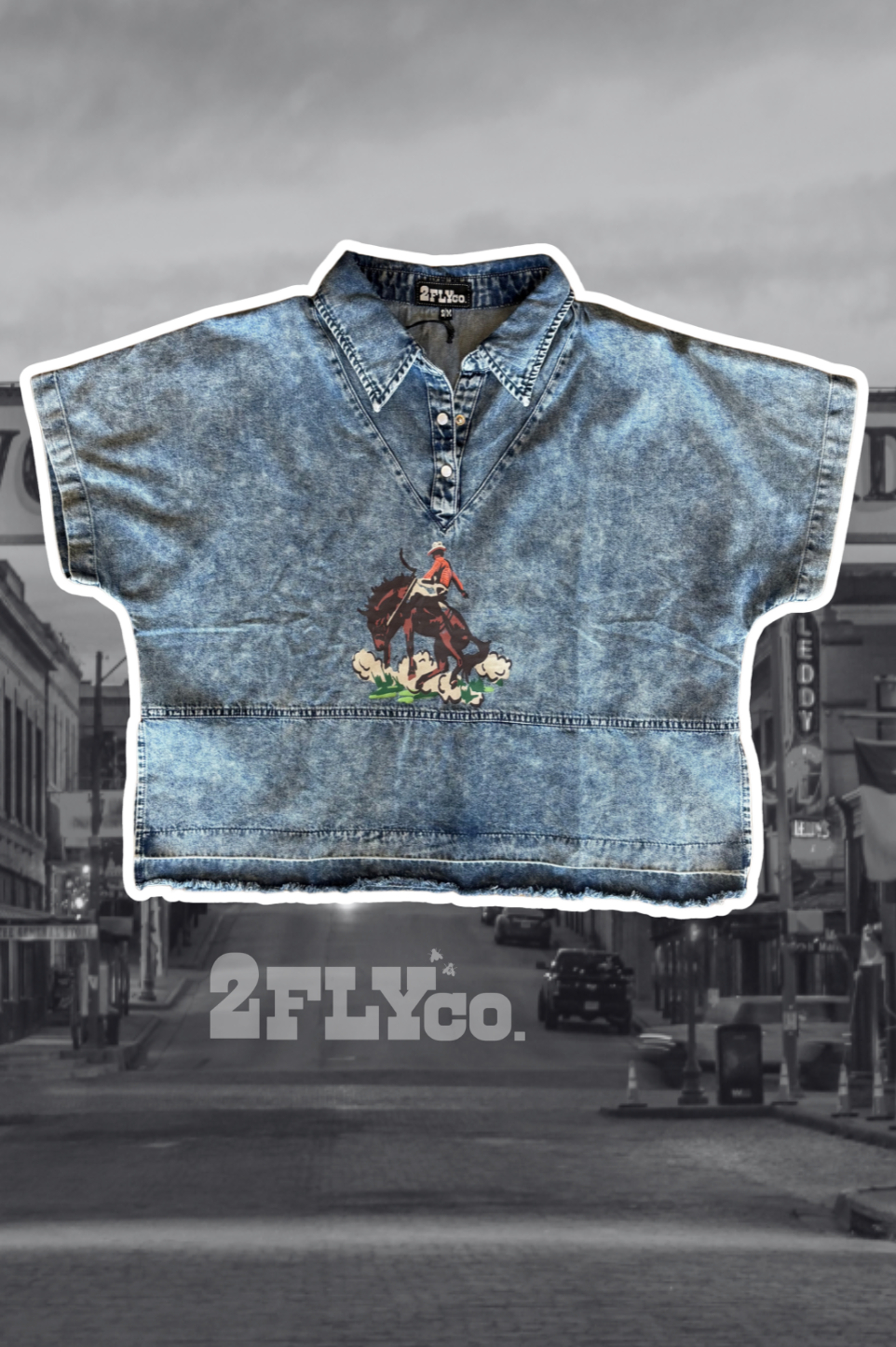 Bucking Denim Top
