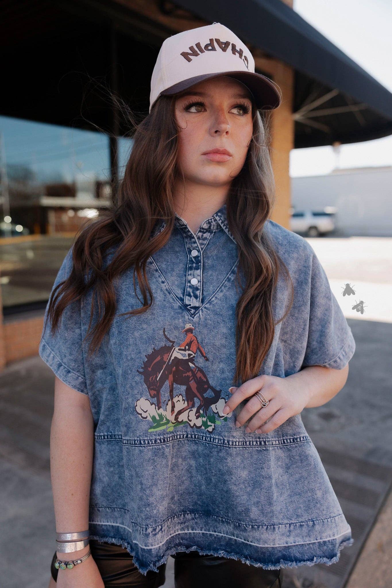 Bucking Denim Top