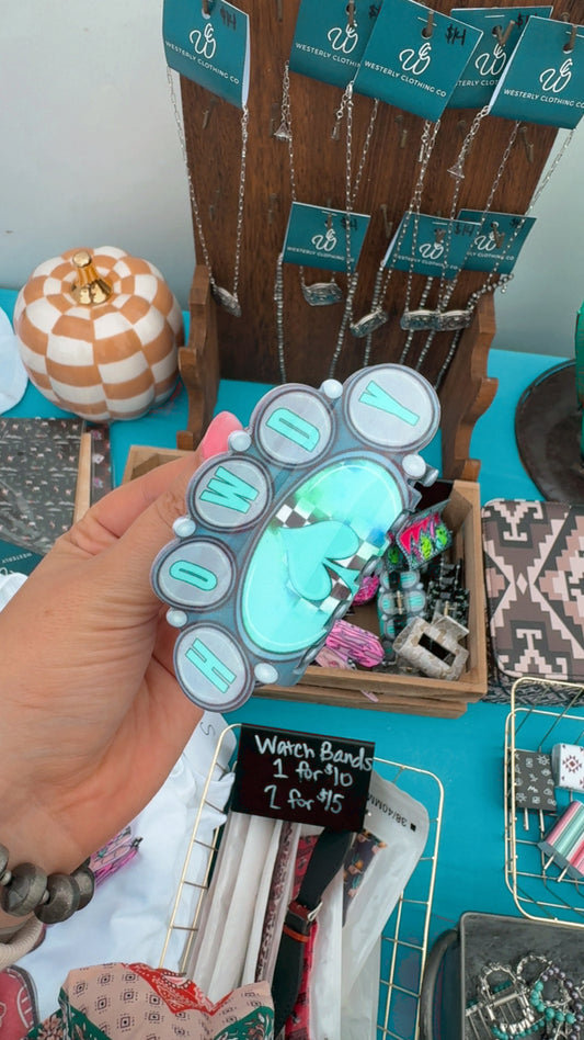 Howdy Turquoise Hair Clip