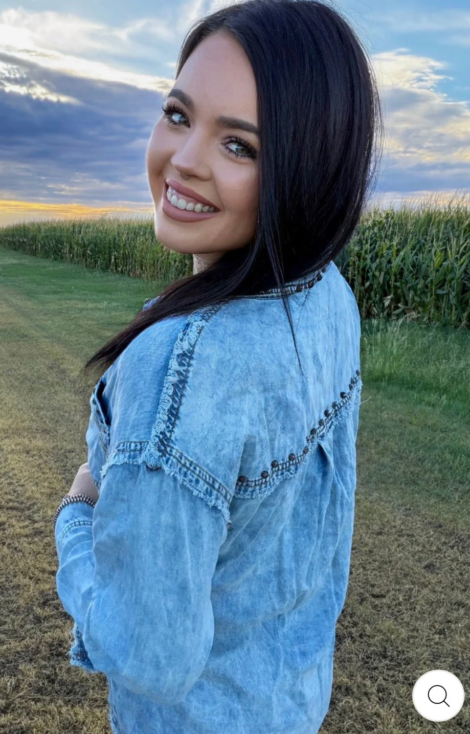 Studded Denim Shacket