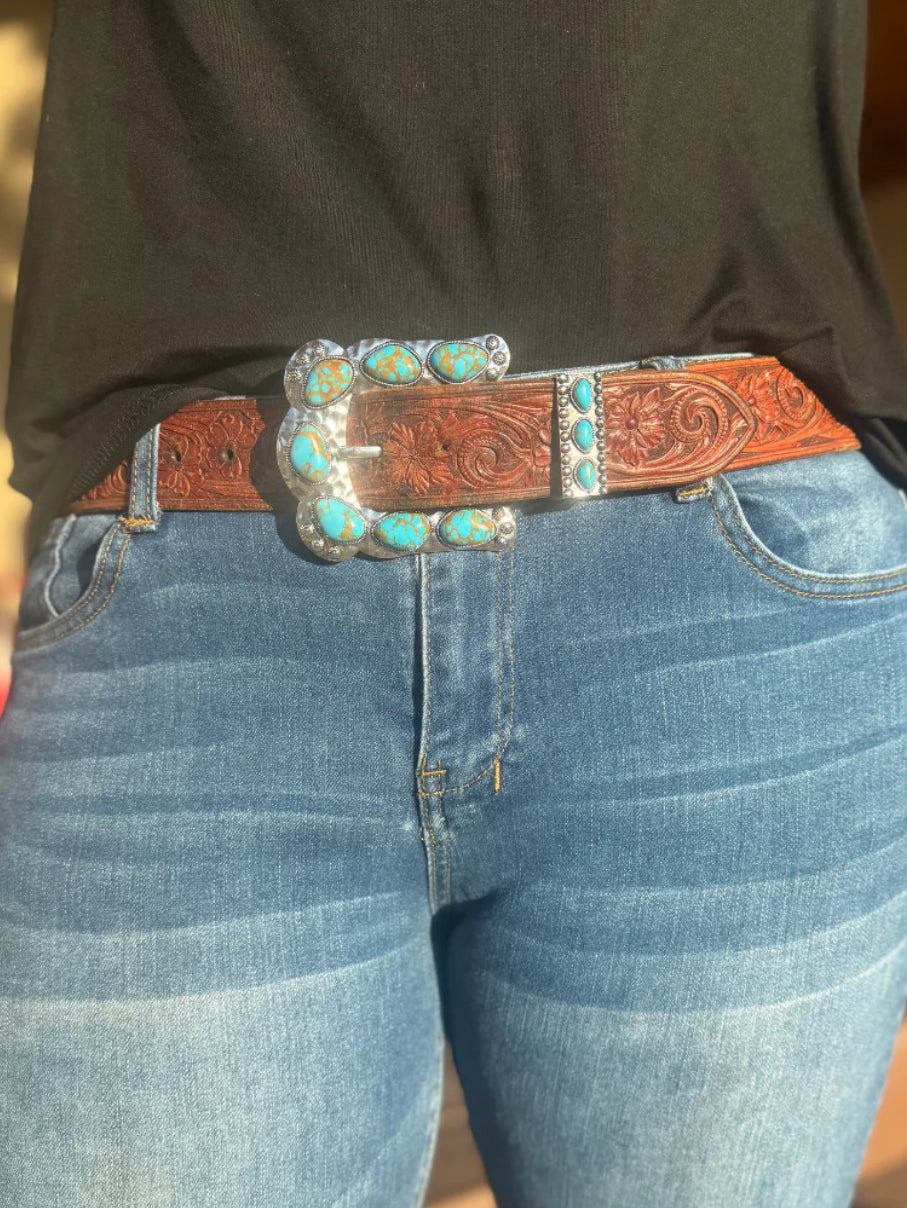 Buckle Up Belt Buckle Turquoise