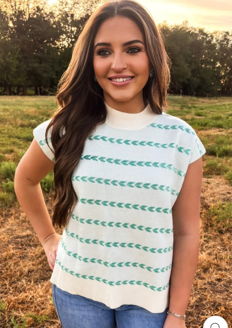 Turquoise Trails Sweater Vest Top