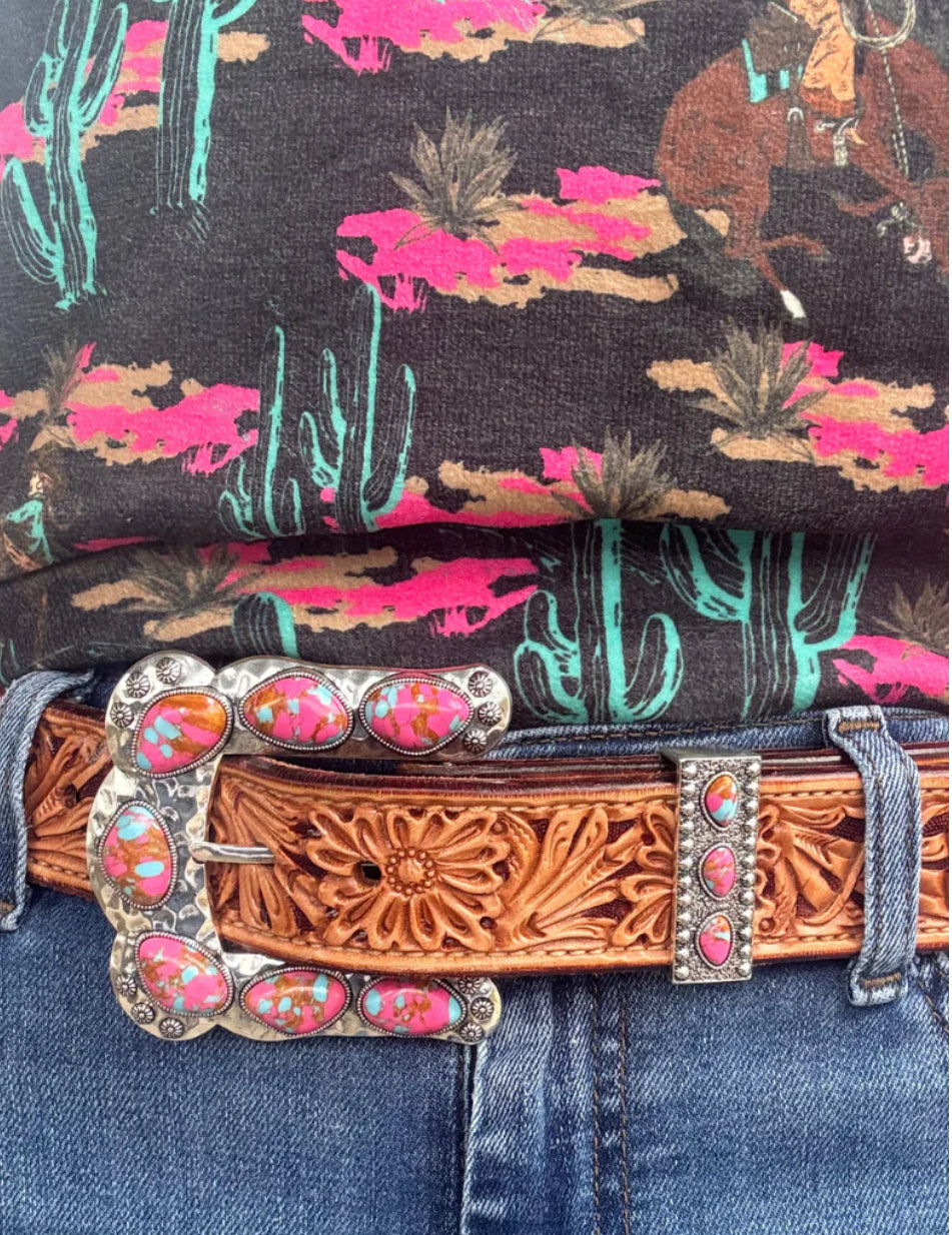 Buckle Up Belt Buckle Pink