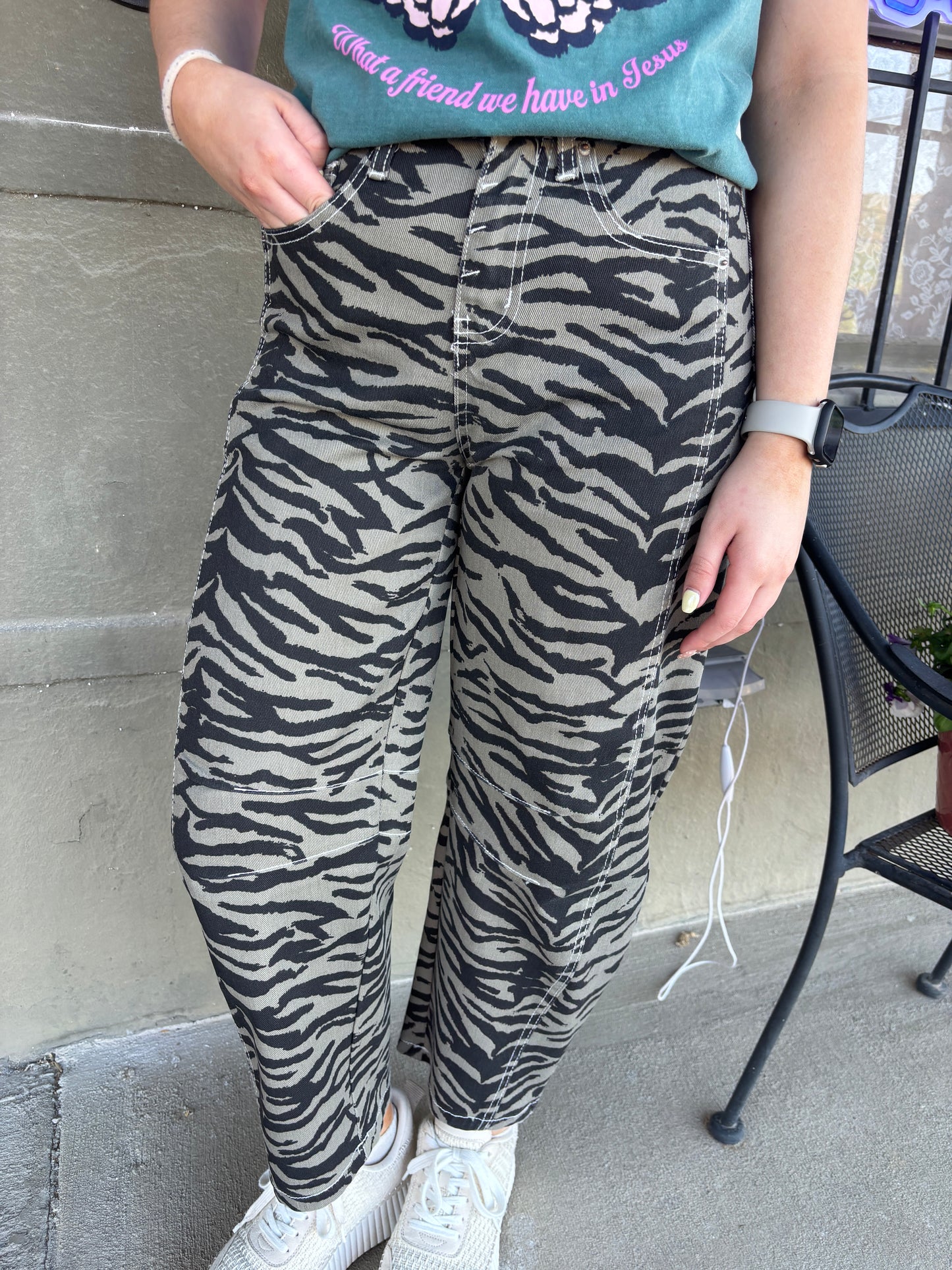 Zebra Barrel Jeans