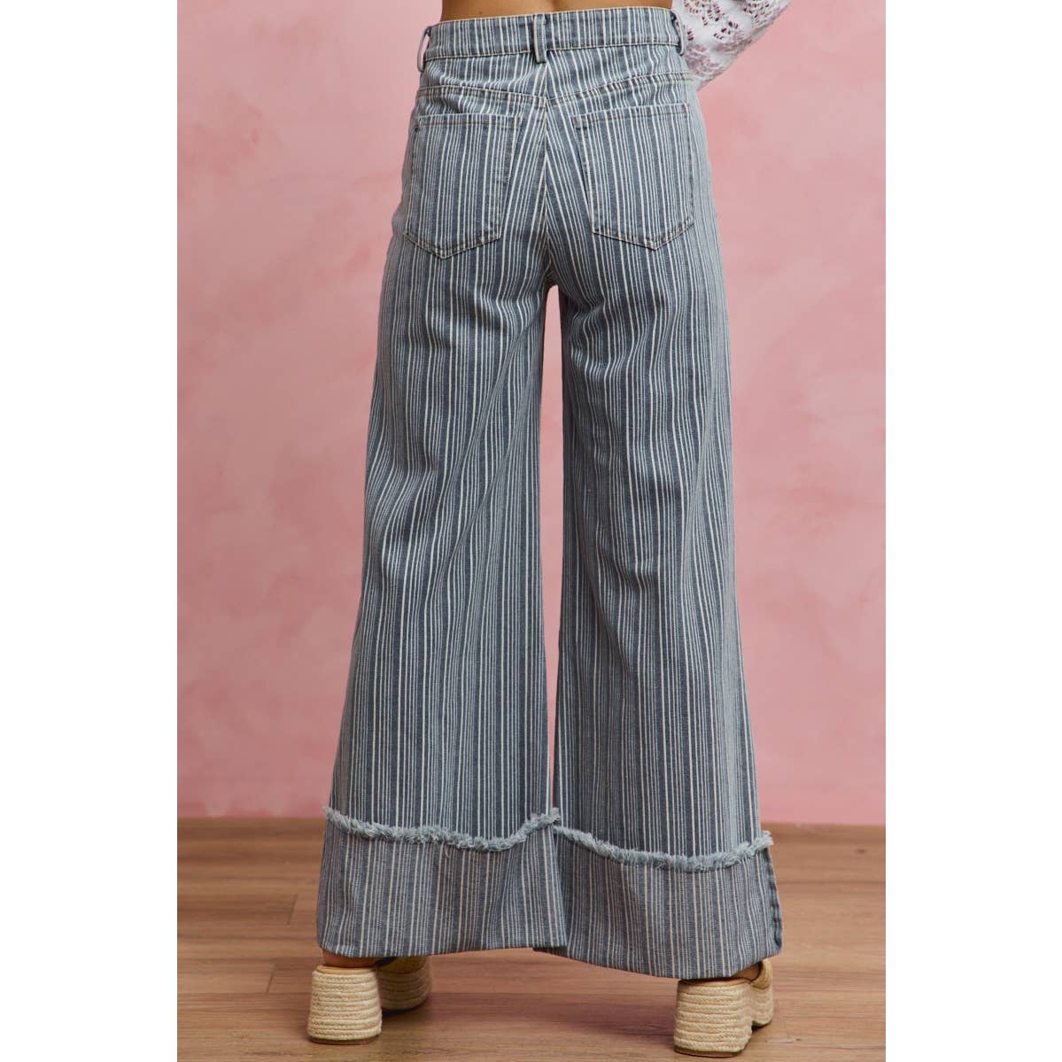 Mid Rise Stripe Jeans
