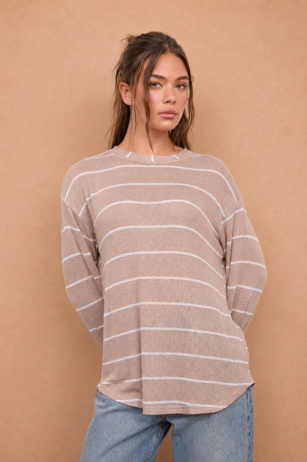 Striped Cozy Long Sleeve Top